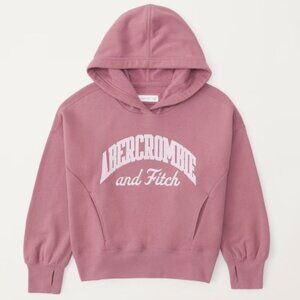 Pink Abercrombie Kids Logo Popover Hoodie | Size 11/12